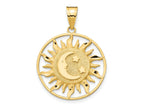 FJC Finejewelers 10 kt Yellow Gold Polished Sun with Moon and Star Charm 31 x 22 mm