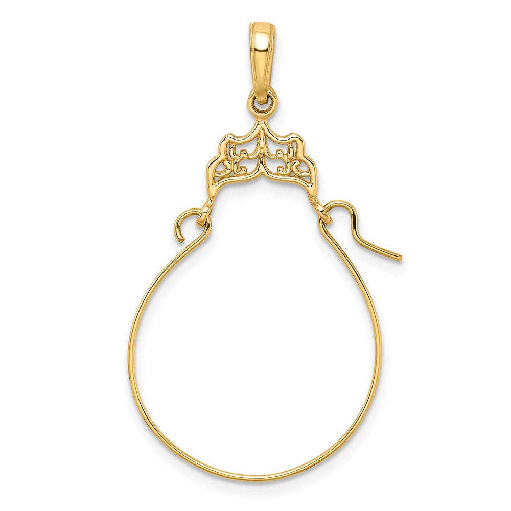 FJC Finejewelers 10 kt Yellow Gold Filigree Charm Holder 30 x 22 mm
