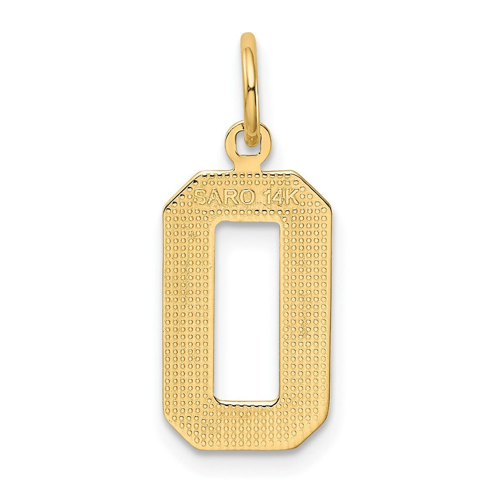 FJC Finejewelers 10 kt Yellow Gold Casted Medium Polished Number 0 Charm 22 x 9 mm