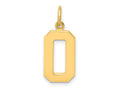 FJC Finejewelers 10 kt Yellow Gold Casted Medium Polished Number 0 Charm 22 x 9 mm