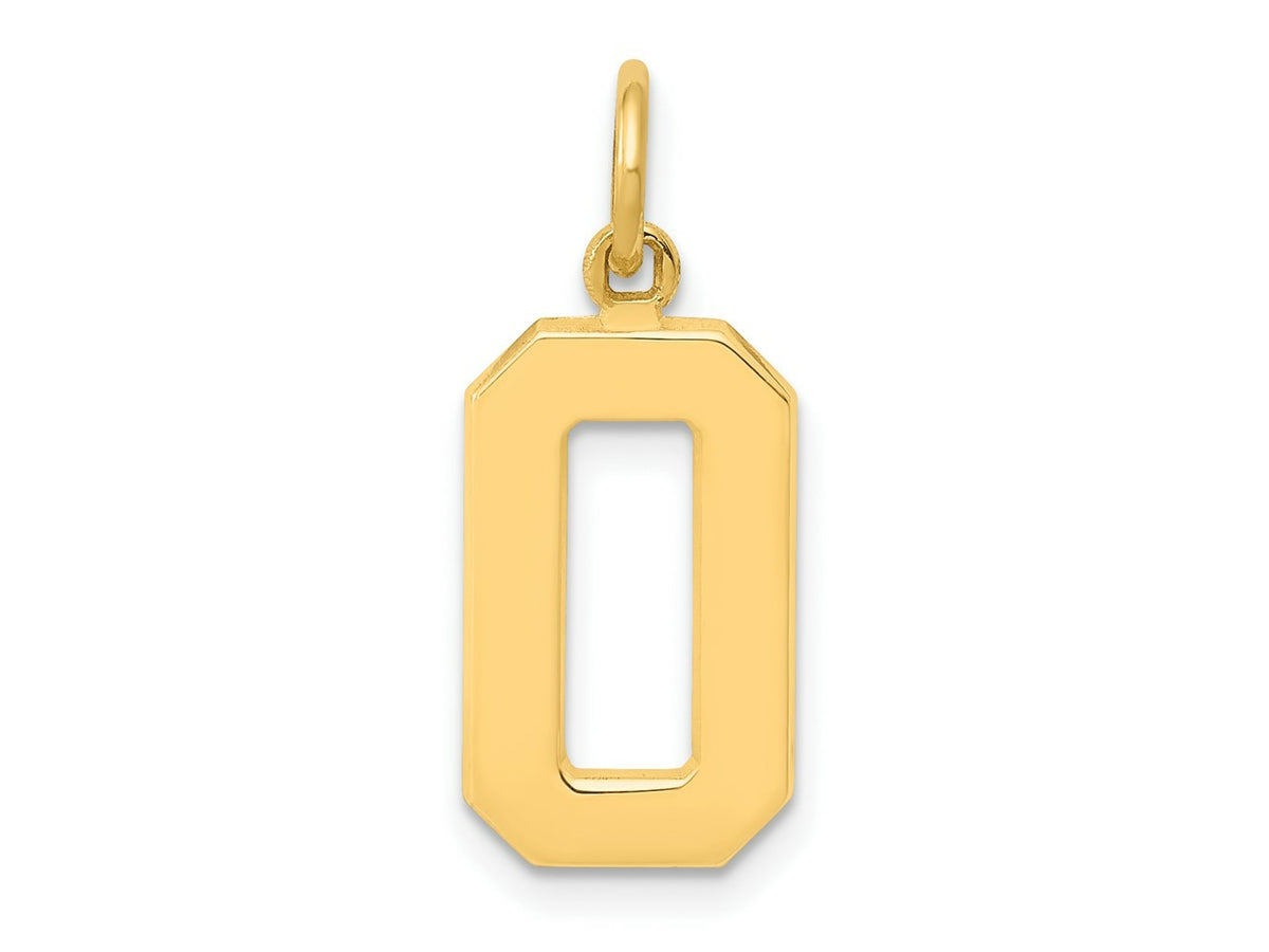 FJC Finejewelers 10 kt Yellow Gold Casted Medium Polished Number 0 Charm 22 x 9 mm