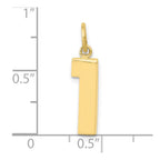 FJC Finejewelers 10 kt Yellow Gold Casted Medium Polished Number 1 Charm 22 x 5 mm