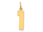 FJC Finejewelers 10 kt Yellow Gold Casted Medium Polished Number 1 Charm 22 x 5 mm