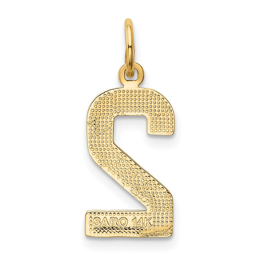 FJC Finejewelers 10 kt Yellow Gold Casted Medium Polished Number 2 Charm 22 x 9 mm