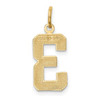 FJC Finejewelers 10 kt Yellow Gold Casted Medium Polished Number 3 Charm 22 x 9 mm