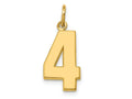 FJC Finejewelers 10 kt Yellow Gold Casted Medium Polished Number 4 Charm 22 x 9 mm