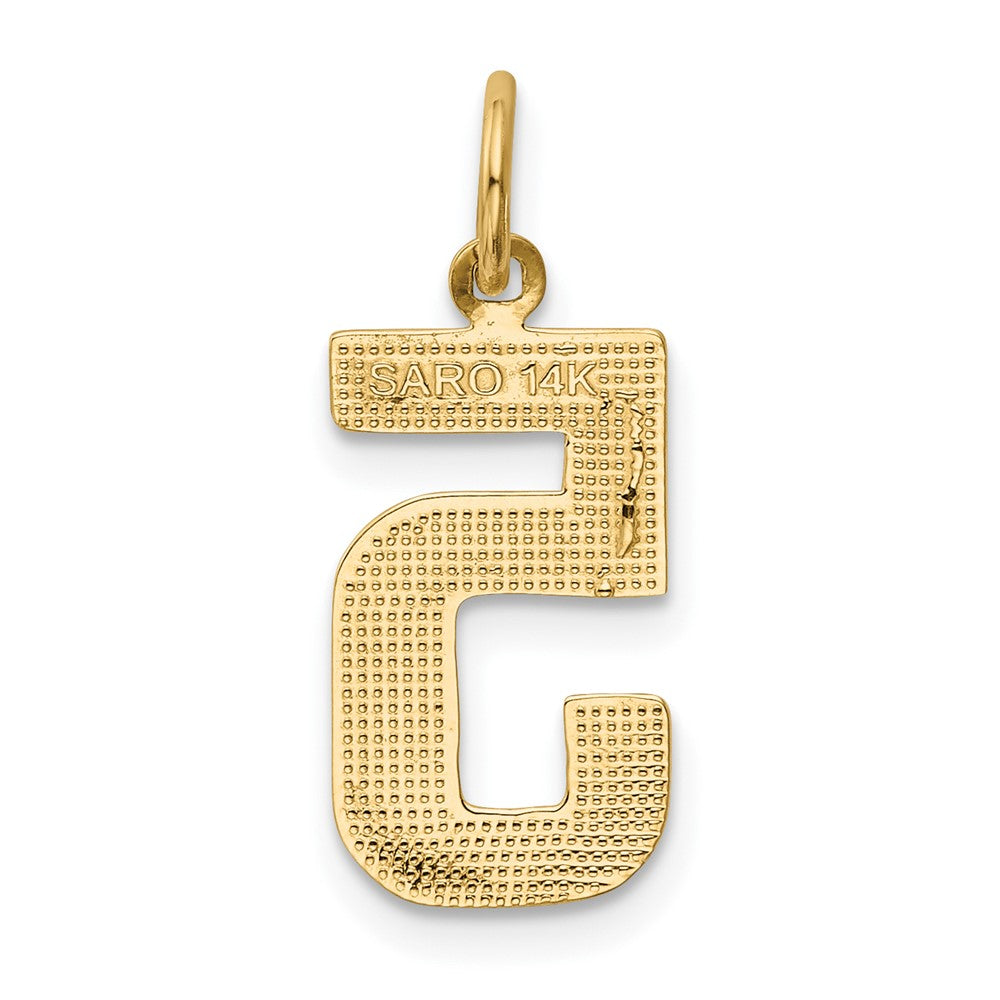 FJC Finejewelers 10 kt Yellow Gold Casted Medium Polished Number 5 Charm 22 x 9 mm