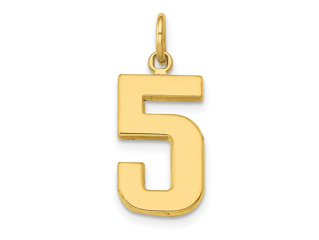 FJC Finejewelers 10 kt Yellow Gold Casted Medium Polished Number 5 Charm 22 x 9 mm