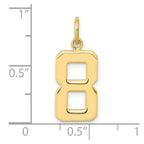 FJC Finejewelers 10 kt Yellow Gold Casted Medium Polished Number 8 Charm 22 x 9 mm