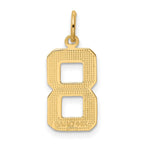 FJC Finejewelers 10 kt Yellow Gold Casted Medium Polished Number 8 Charm 22 x 9 mm