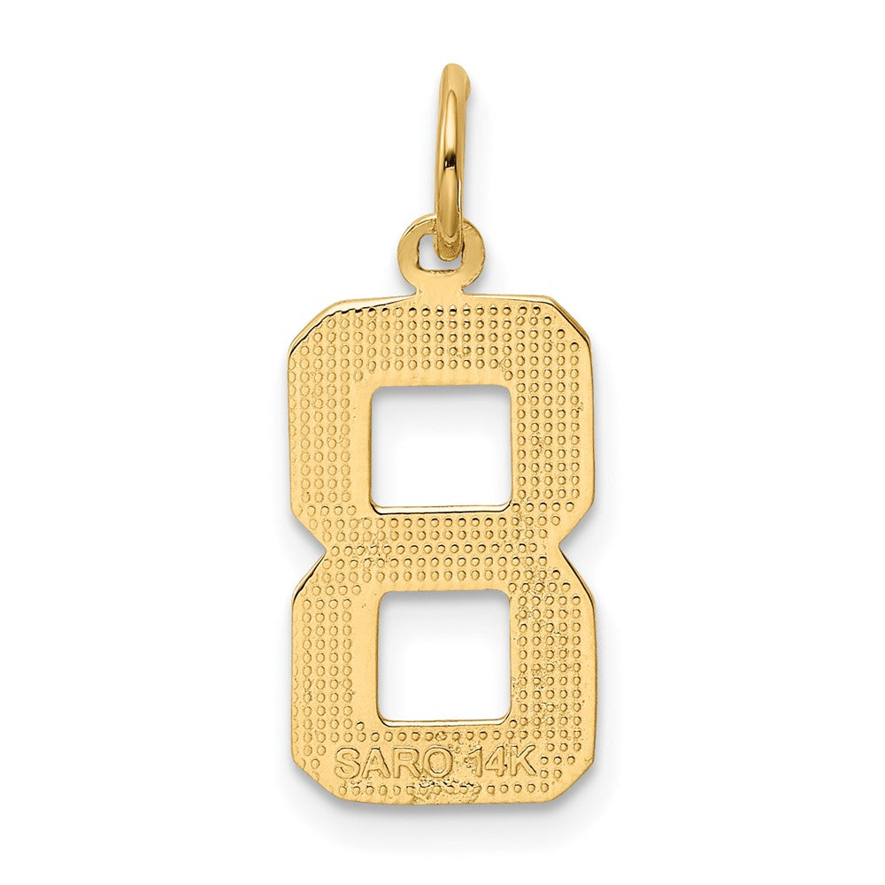 FJC Finejewelers 10 kt Yellow Gold Casted Medium Polished Number 8 Charm 22 x 9 mm