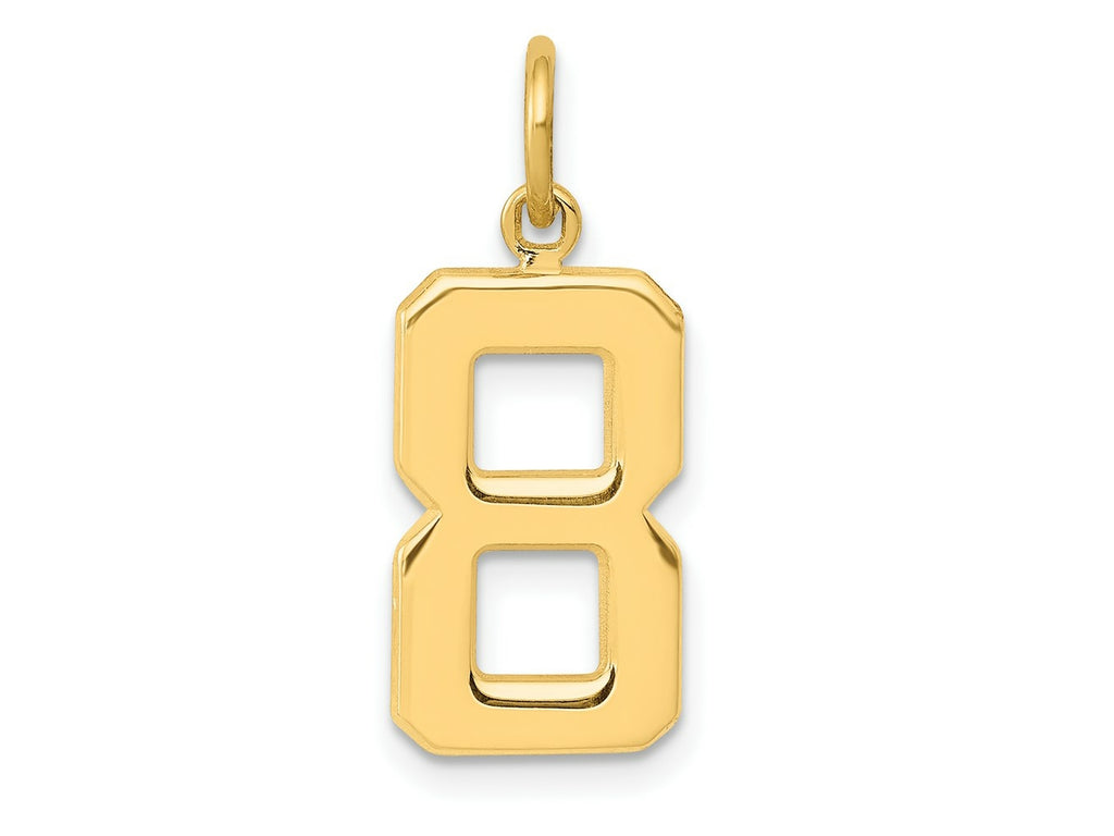 FJC Finejewelers 10 kt Yellow Gold Casted Medium Polished Number 8 Charm 22 x 9 mm