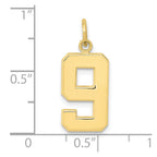 FJC Finejewelers 10 kt Yellow Gold Casted Medium Polished Number 9 Charm 22 x 9 mm