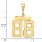 FJC Finejewelers 10 kt Yellow Gold Casted Medium Polished Number 88 Charm 30 x 20 mm