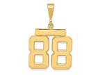 FJC Finejewelers 10 kt Yellow Gold Casted Medium Polished Number 88 Charm 30 x 20 mm