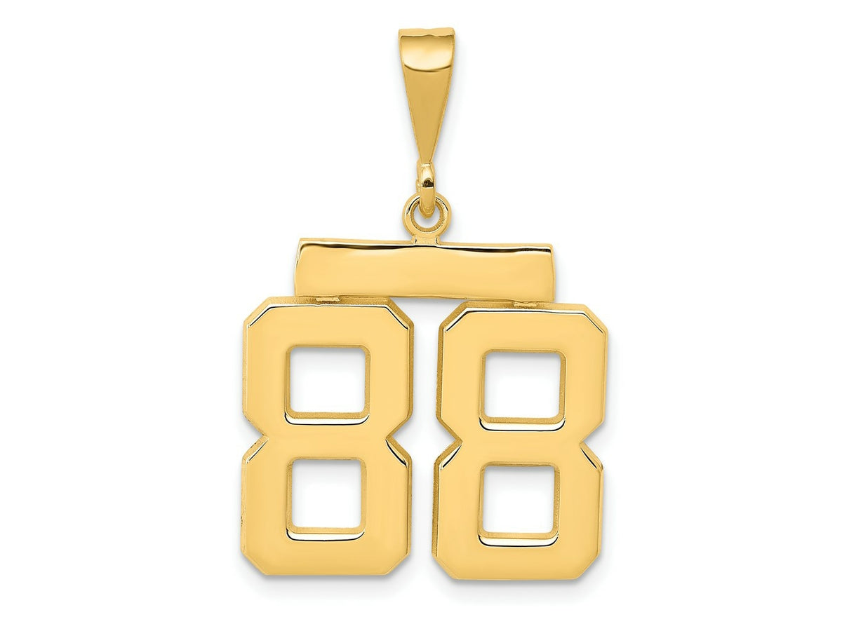 FJC Finejewelers 10 kt Yellow Gold Casted Medium Polished Number 88 Charm 30 x 20 mm