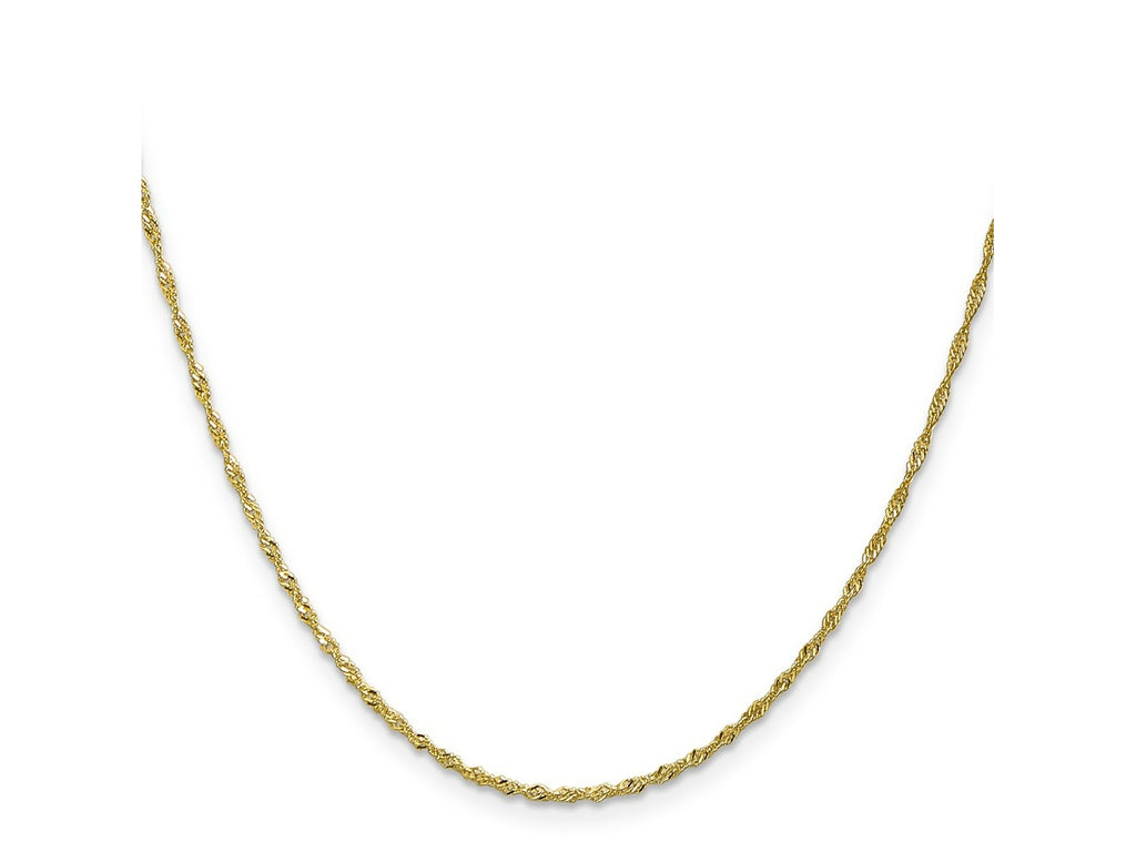 FJC Finejewelers 10 kt Yellow Gold Singapore Chain 22 Inches x 1.4 mm