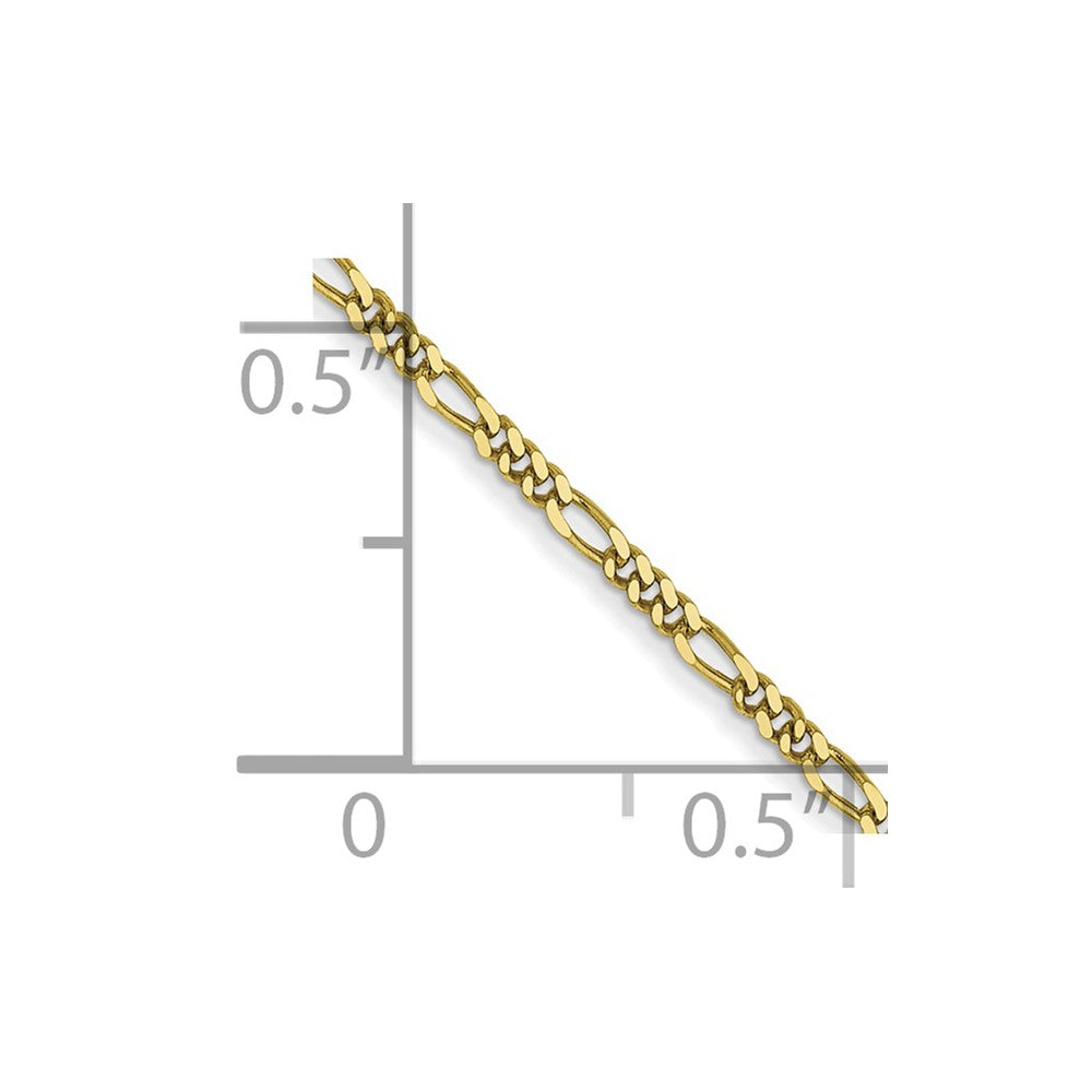 FJC Finejewelers 10 kt Yellow Gold Flat Figaro Pendant Chain Bracelet 6 Inches x 1.25 mm