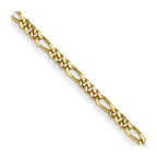 FJC Finejewelers 10 kt Yellow Gold Flat Figaro Pendant Chain Bracelet 6 Inches x 1.25 mm
