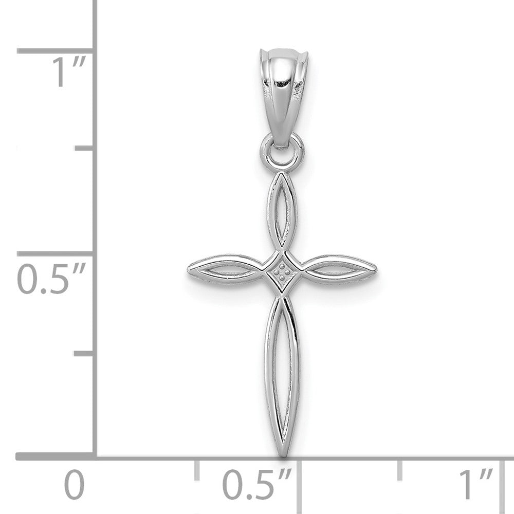 FJC Finejewelers 10 kt White Gold Themed Passion Cross Charm 24 mm x 10.96 mm