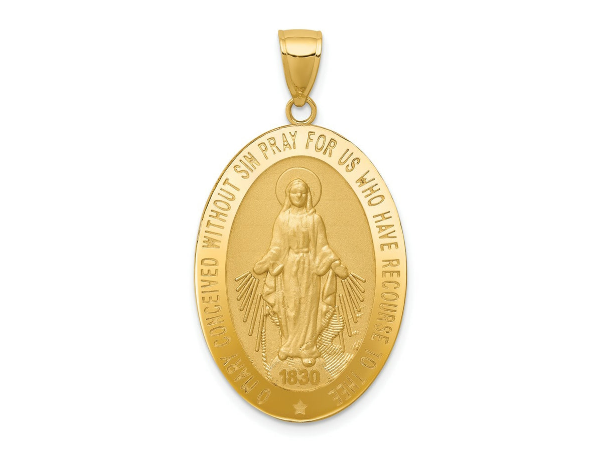 FJC Finejewelers 10 kt Yellow Gold Miraculous Medal Charm 41 x 21 mm