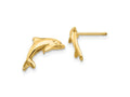 FJC Finejewelers 10 kt Yellow Gold Button Dolphin Earrings 11 mm x 9 mm