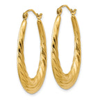 FJC Finejewelers 10 kt Yellow Gold Polished Twisted Oval Hollow Hoop Earrings 32 mm x 22 mm