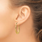 FJC Finejewelers 10 kt Yellow Gold Polished Twisted Oval Hollow Hoop Earrings 32 mm x 22 mm