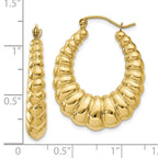 FJC Finejewelers 10 kt Yellow Gold Polished Scalloped Hoop Earrings 13 mm x 5 mm