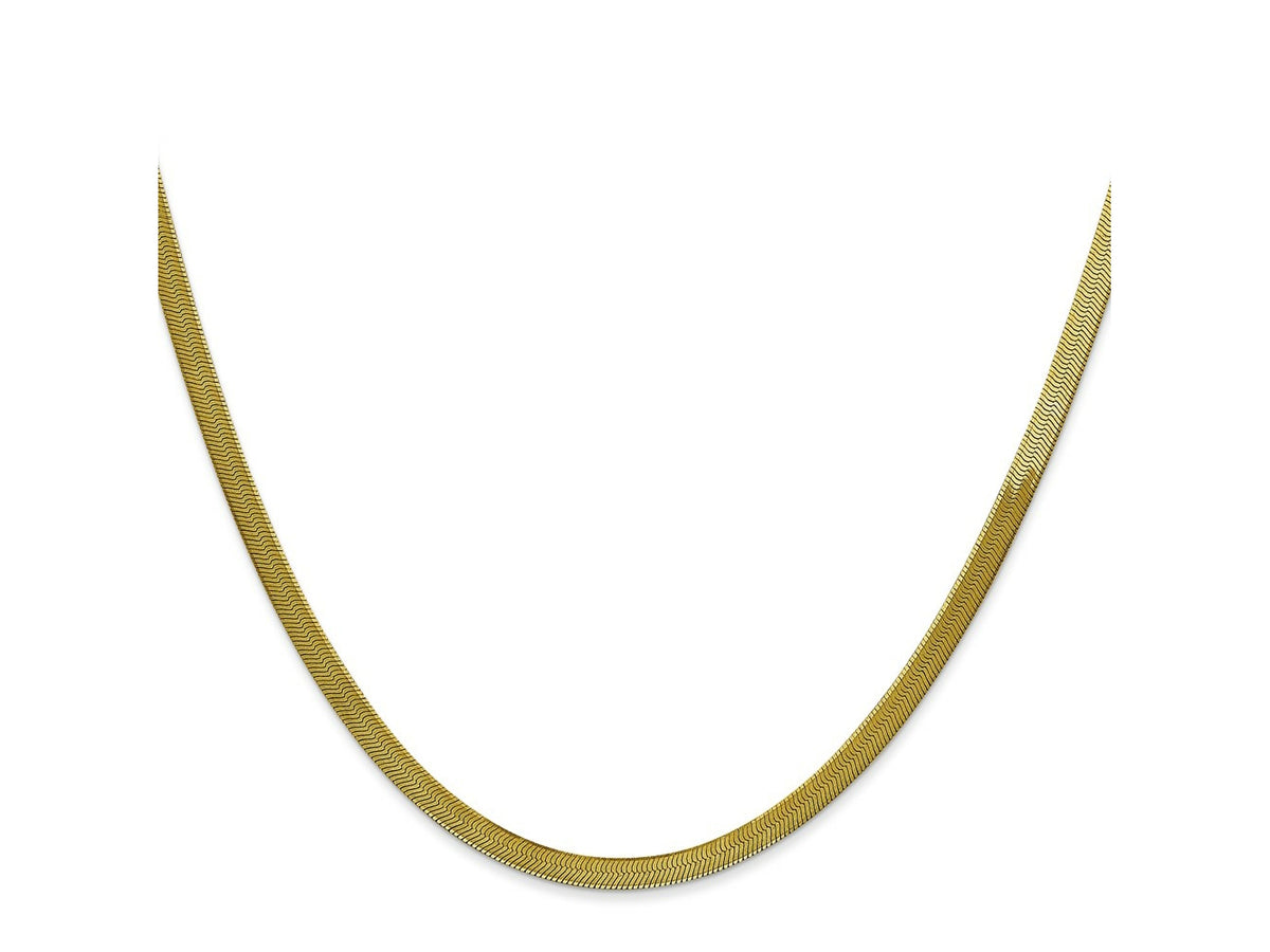 FJC Finejewelers 10 kt Yellow Gold Silky Herringbone Chain 22 Inches x 3 mm