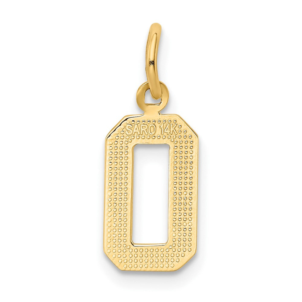FJC Finejewelers 10 kt Yellow Gold Casted Small Polished Number 0 Charm 20 x 7 mm