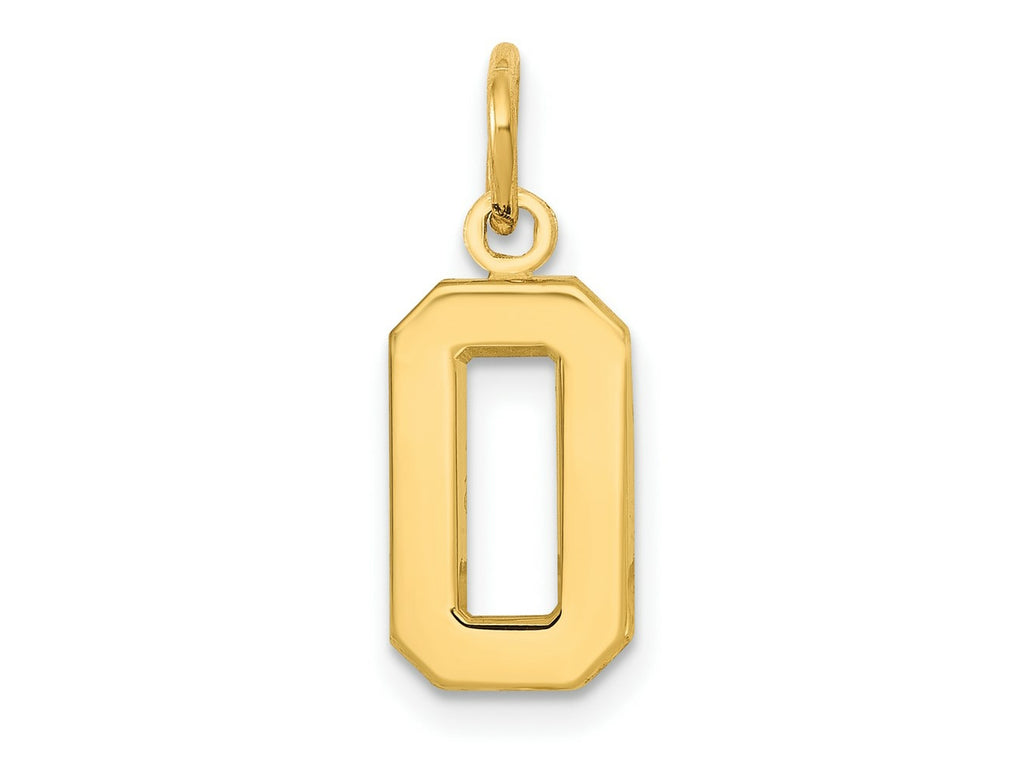 FJC Finejewelers 10 kt Yellow Gold Casted Small Polished Number 0 Charm 20 x 7 mm