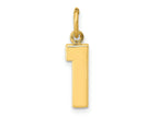 FJC Finejewelers 10 kt Yellow Gold Casted Small Polished Number 1 Charm 20 x 4 mm