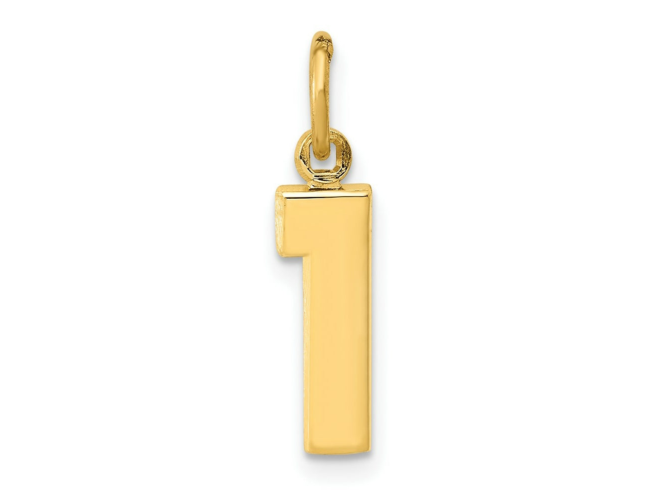 FJC Finejewelers 10 kt Yellow Gold Casted Small Polished Number 1 Charm 20 x 4 mm