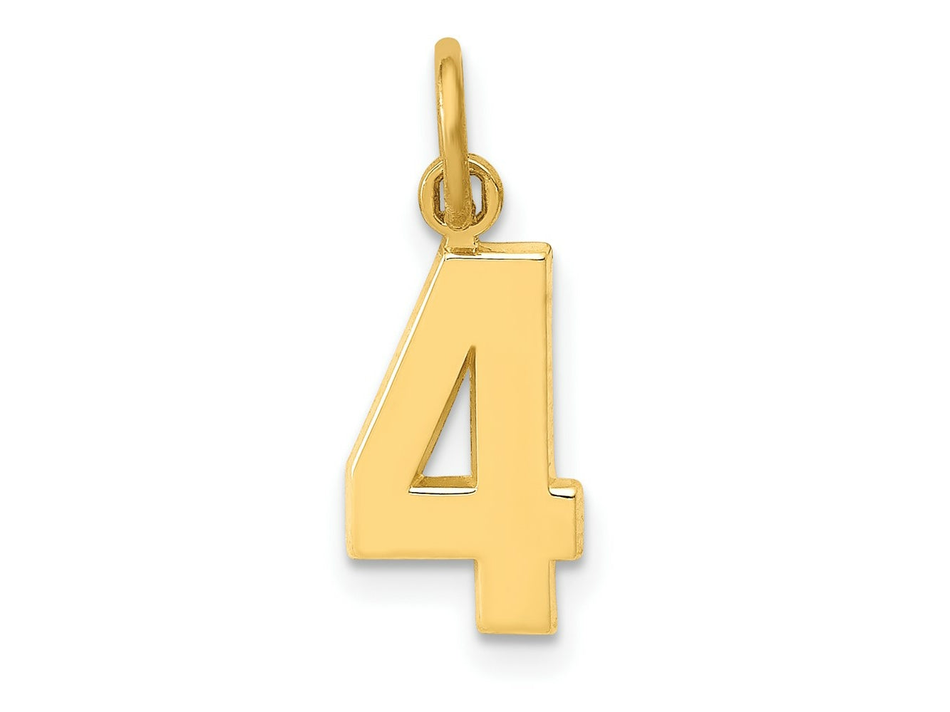 FJC Finejewelers 10 kt Yellow Gold Casted Small Polished Number 4 Charm 20 x 7 mm