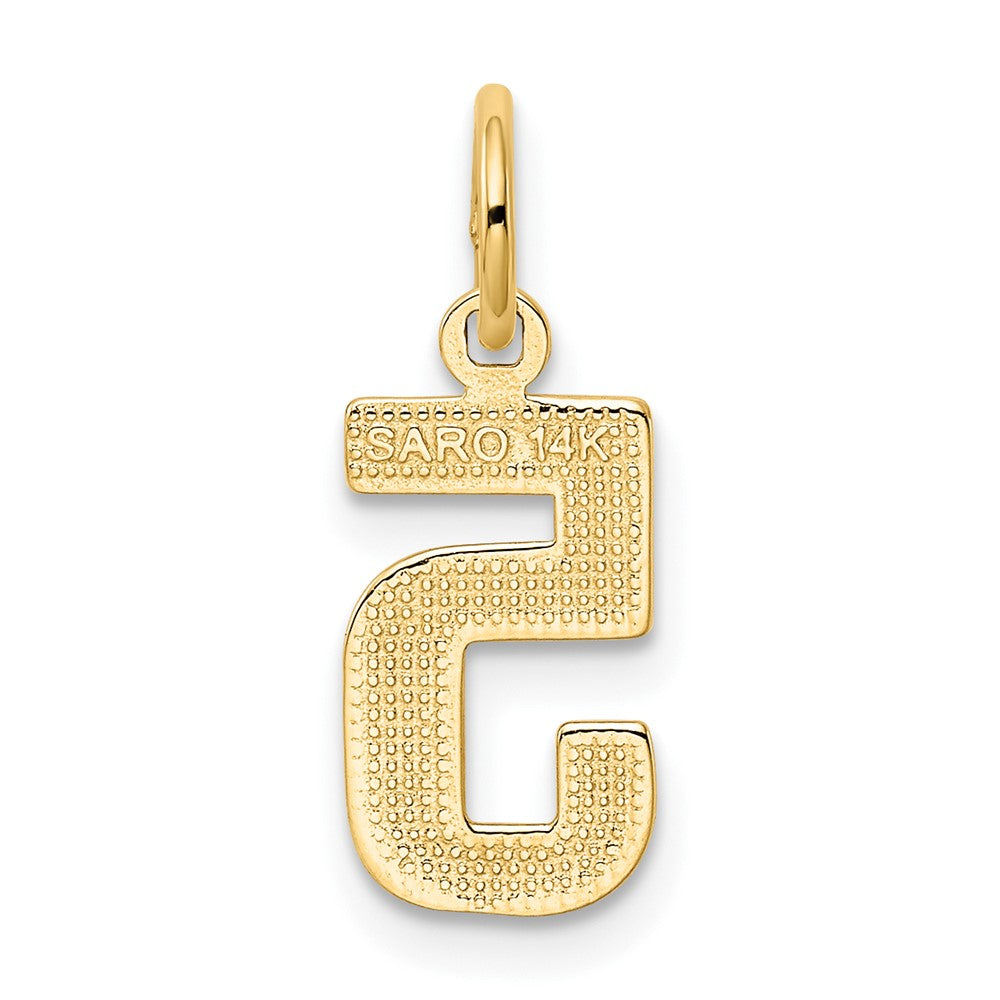 FJC Finejewelers 10 kt Yellow Gold Casted Small Polished Number 5 Charm 20 x 7 mm