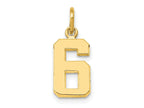 FJC Finejewelers 10 kt Yellow Gold Casted Small Polished Number 6 Charm 20 x 7 mm