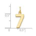FJC Finejewelers 10 kt Yellow Gold Casted Small Polished Number 7 Charm 20 x 7 mm