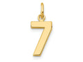 FJC Finejewelers 10 kt Yellow Gold Casted Small Polished Number 7 Charm 20 x 7 mm