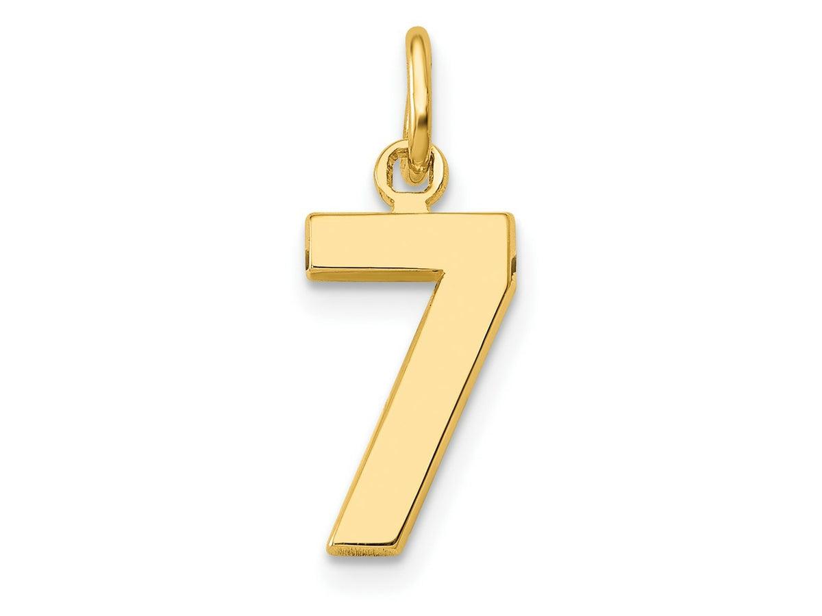 FJC Finejewelers 10 kt Yellow Gold Casted Small Polished Number 7 Charm 20 x 7 mm