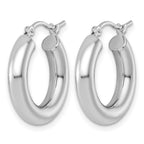FJC Finejewelers 10 kt White Gold Polished x 20mm Lightweight Tube Hoop Earrings 20 mm x 4 mm