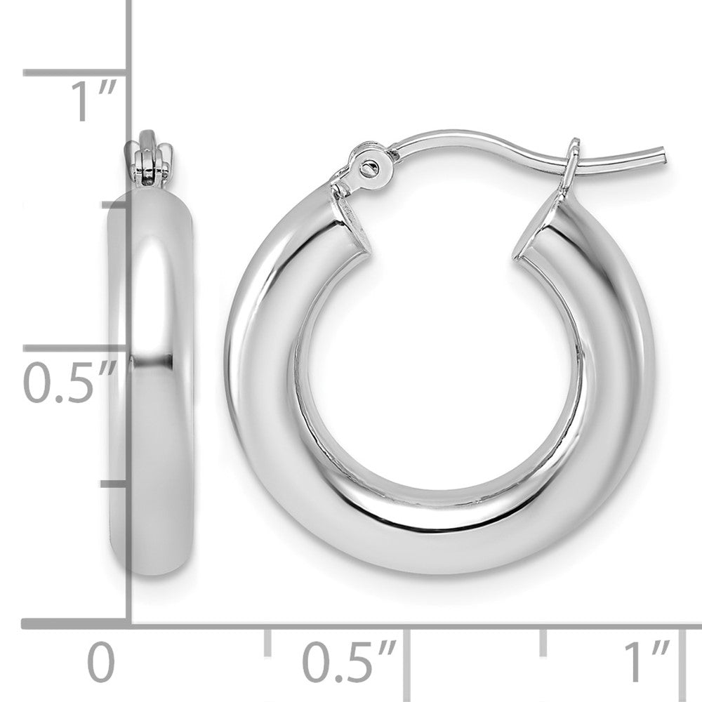 FJC Finejewelers 10 kt White Gold Polished x 20mm Lightweight Tube Hoop Earrings 20 mm x 4 mm