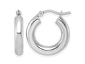 FJC Finejewelers 10 kt White Gold Polished x 20mm Lightweight Tube Hoop Earrings 20 mm x 4 mm