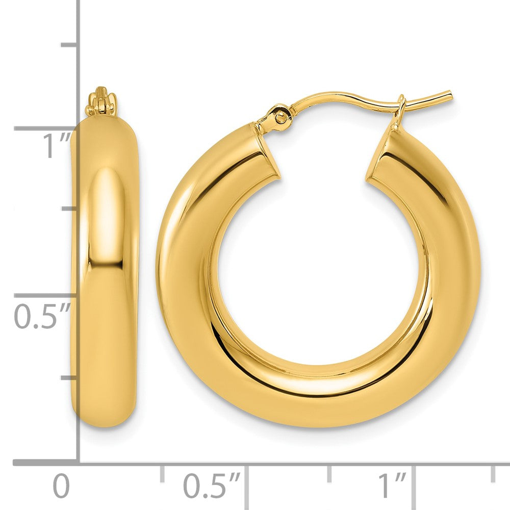 FJC Finejewelers 10 kt Yellow Gold Polished x 2 Tube Hoop Earrings 25 x 5 mm