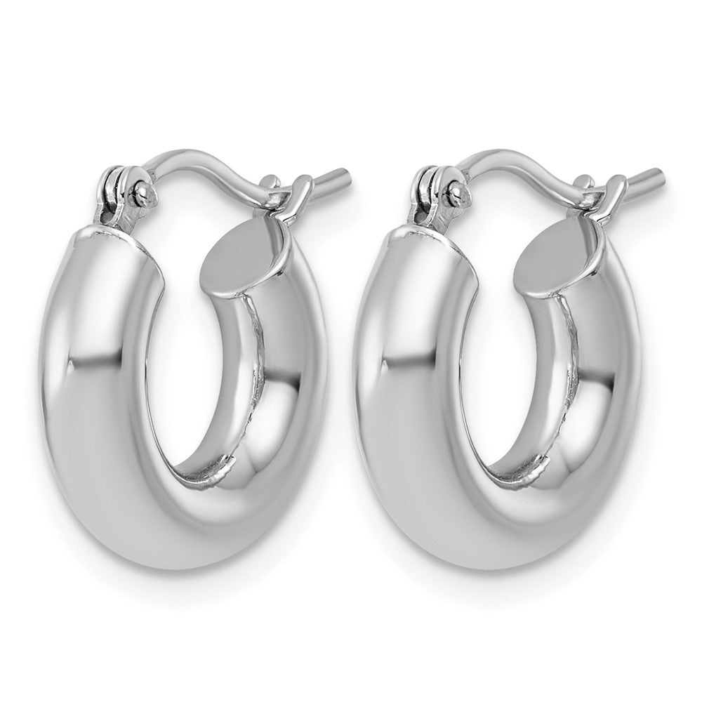FJC Finejewelers 10 kt White Gold Polished x 15mm Lightweight Tube Hoop Earrings 15 mm x 4 mm