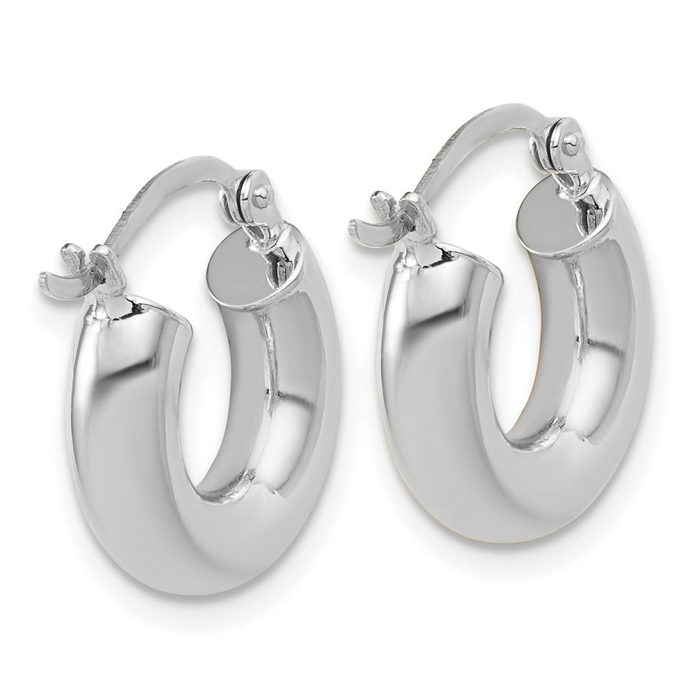 FJC Finejewelers 10 kt White Gold Polished x 15mm Lightweight Tube Hoop Earrings 15 mm x 4 mm