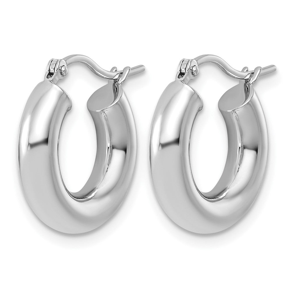FJC Finejewelers 10 kt White Gold Polished x 17mm Tube Hoop Earrings 17 mm x 4 mm