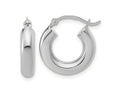 FJC Finejewelers 10 kt White Gold Polished x 17mm Tube Hoop Earrings 17 mm x 4 mm