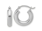 FJC Finejewelers 10 kt White Gold Polished x 17mm Tube Hoop Earrings 17 mm x 4 mm