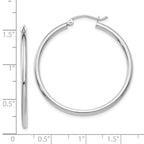 FJC Finejewelers 10 kt White Gold Hoops Polished 2mm Lightweight Tube Hoop Earrings 35 mm x 35.89 mm